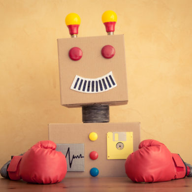 Funny toy robot. Innovation technology and creative concept